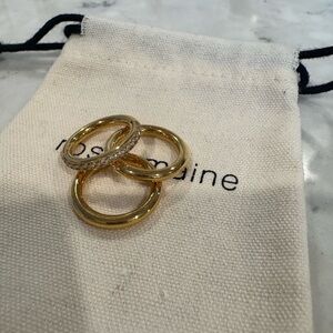 Gold Stacking Rings with Crystal Accents size 5